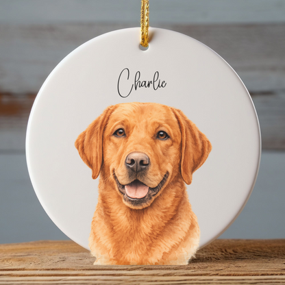 Personalized Watercolor Pet Photo Ornament