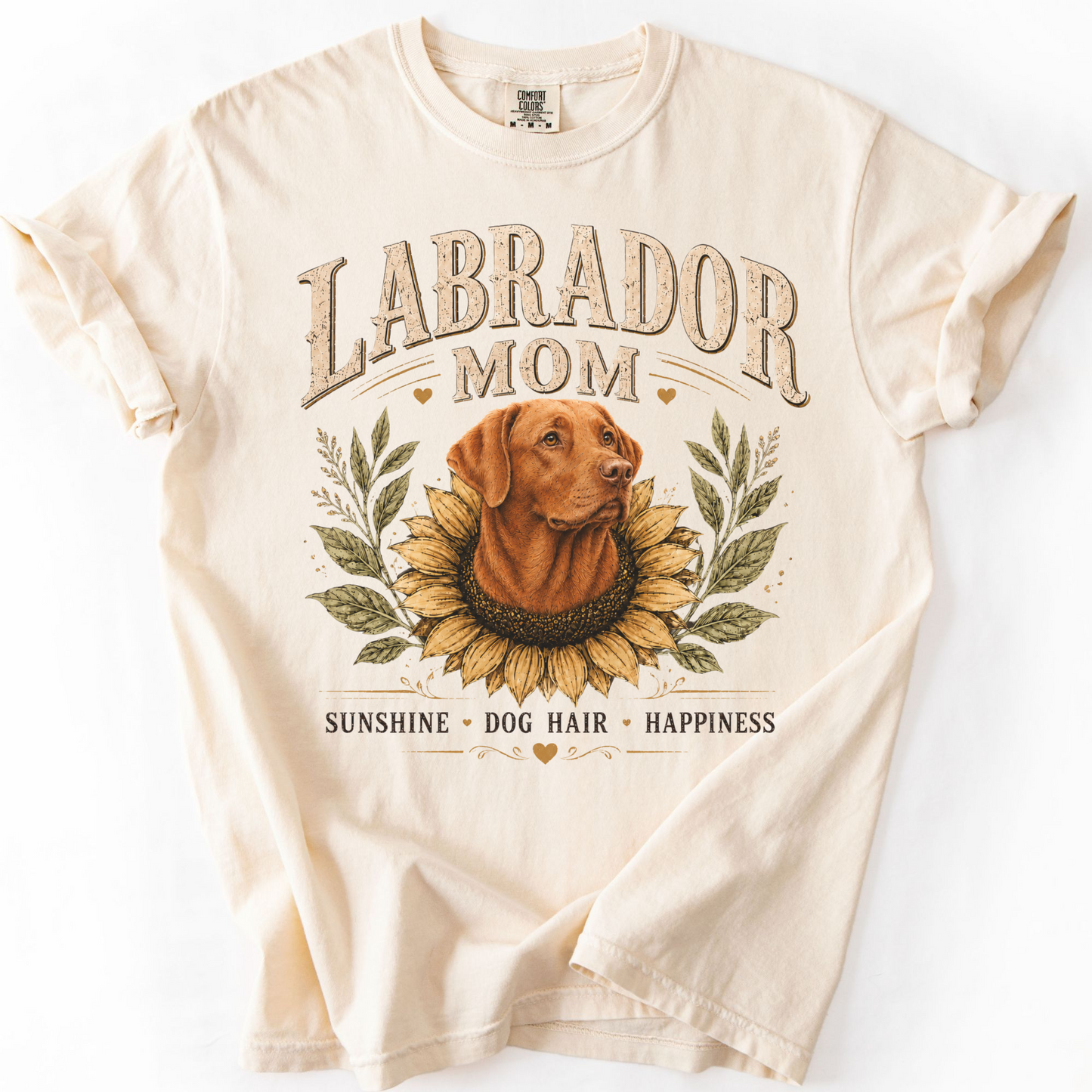 Fox Red Lab Mom Shirt, Labrador Retriever Sunflower Tee, Vintage Dog Lover Gift