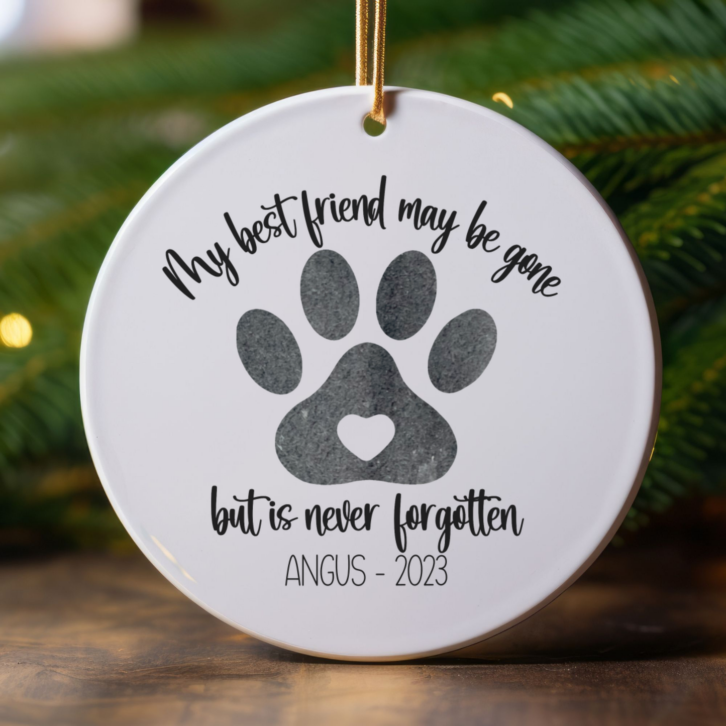 Personalized Pet Memorial Ornament, Dog Memorial Christmas Ornament, Rainbow Bridge Gift, Custom Pet Loss Keepsake
