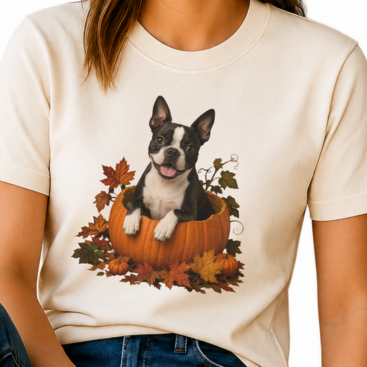 Boston Terrier Pumpkin Shirt