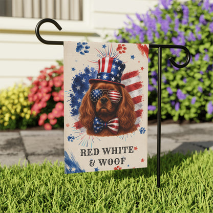 Patriotic Ruby Cavalier Garden Flag