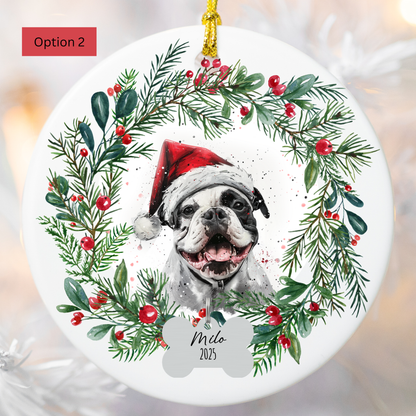 Personalized American Bulldog Christmas Ornament