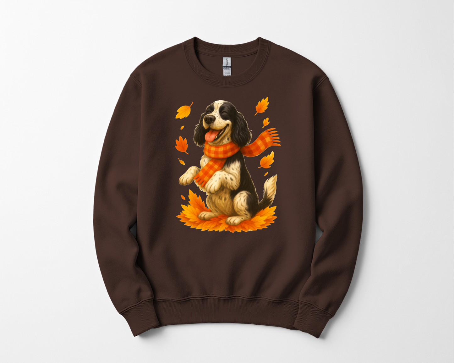 Springer Spaniel Fall Sweatshirt, Cozy Autumn Dog Shirt, Black Dog Lover Gift, Cute Dog Autumn Apparel, Seasonal Puppy Outfit