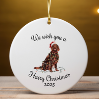 Load image into Gallery viewer, Christmas Irish Setter Ornament, Christmas Lights Dog Keepsake

