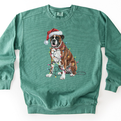 Boxer Christmas Lights Dog Sweatshirt
