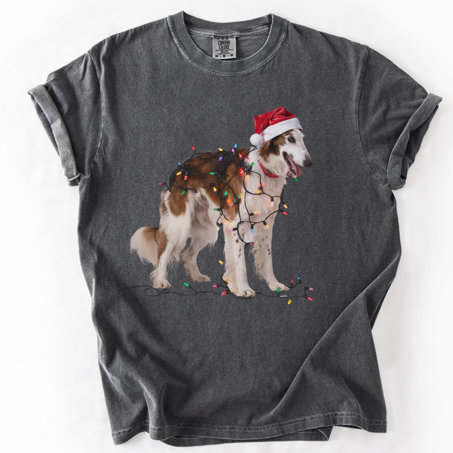 Borzoi Christmas Lights Dog Shirt