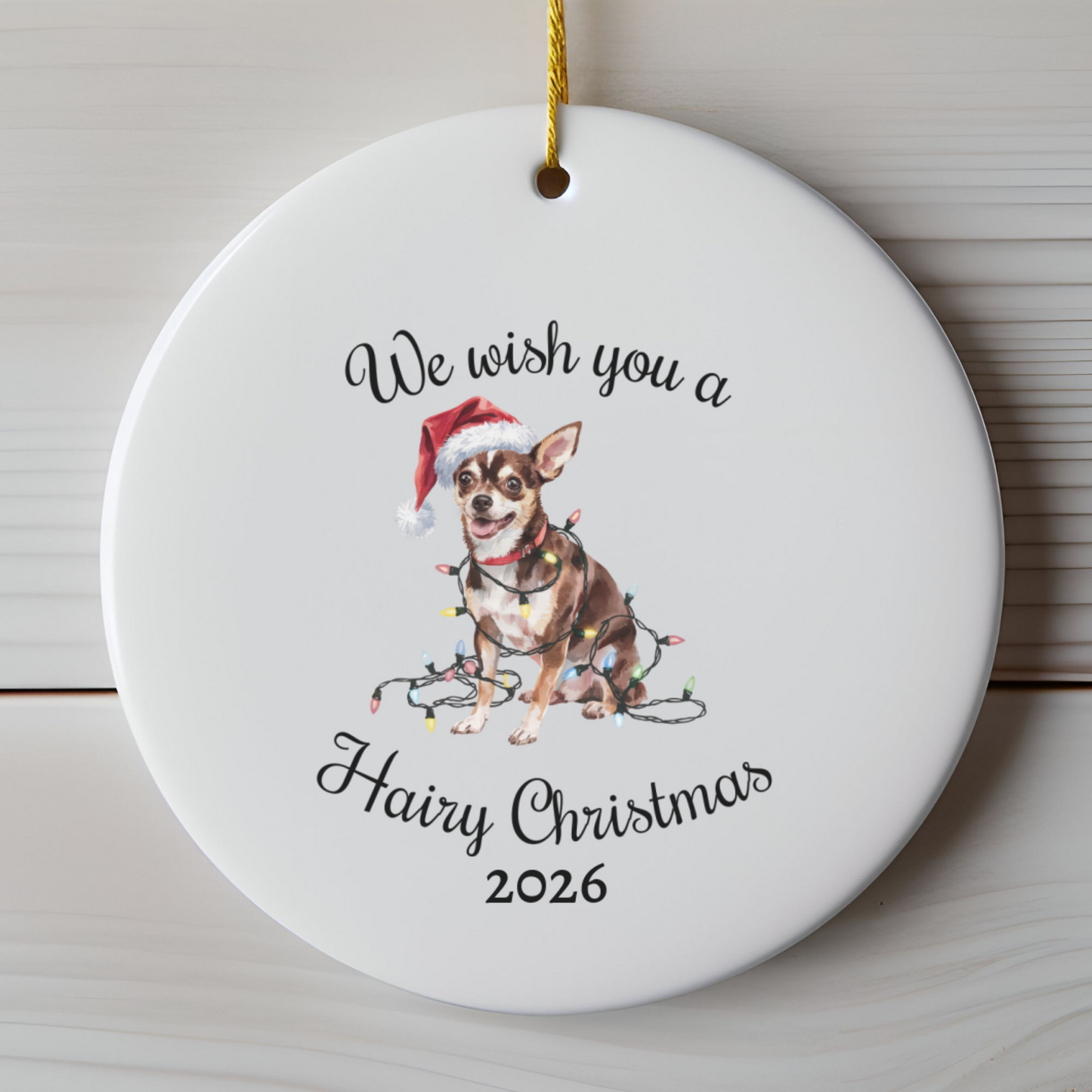 Christmas Chihuahua Ornament, Chihuahua Mom, Christmas Lights Dog Keepsake, Christmas Dog, Gift For Dog Lover, Chihuahua