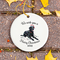Load image into Gallery viewer, Christmas Black Labrador Ornament, Christmas Lights Dog Keepsake
