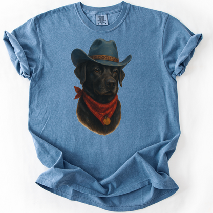 Custom Cowboy Dog Shirt Personalized Western Pet Portrait Comfort Colors Tee