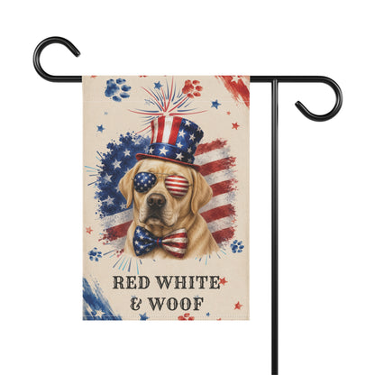 Patriotic Yellow Lab Garden Flag