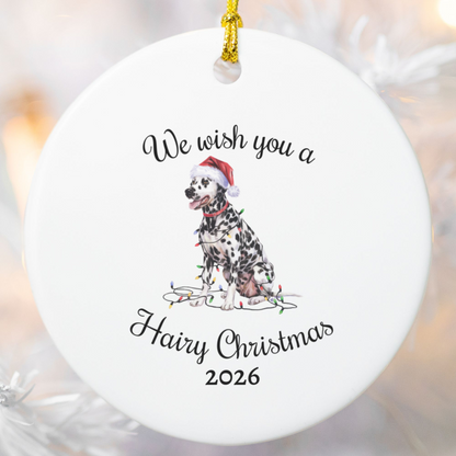 Christmas Dalmatian Ornament, Christmas Lights Dog Keepsake