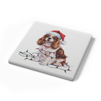 Load image into Gallery viewer, Personalized Blenheim Cavalier King Charles Spaniel Christmas Coaster Set