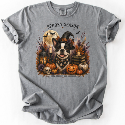 Boston Terrier Spooky Season Dog Mom Halloween Shirt