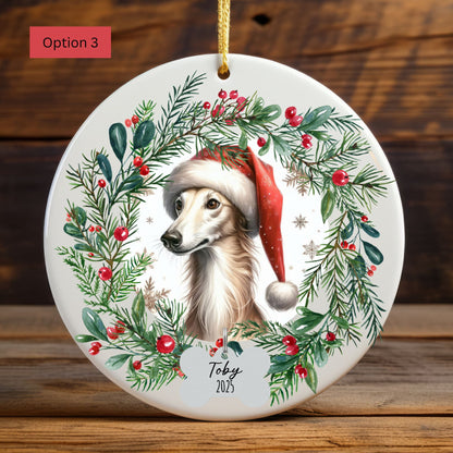 Personalized Greyhound Christmas Ornament