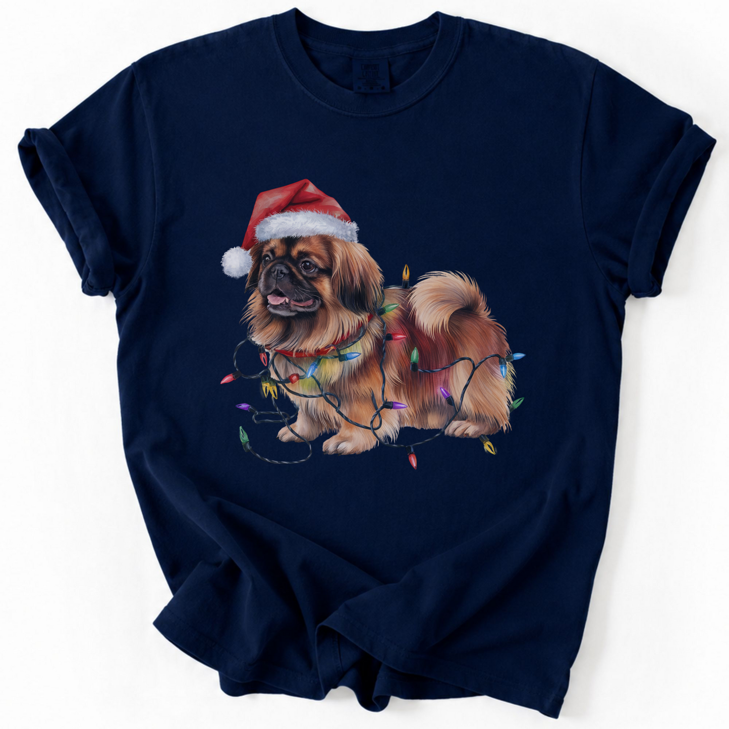 Christmas Pekingese Shirt, Christmas Lights Dog Tee, Christmas Dog, Pekingese Mom Tee, Gift for Dog Lover
