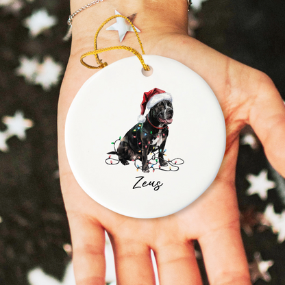 Personalized Cane Corso Christmas Ornament, Festive Dog Keepsake, Ceramic Tree Decoration