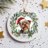 Load image into Gallery viewer, Personalized Yorkshire Terrier Christmas Ornament