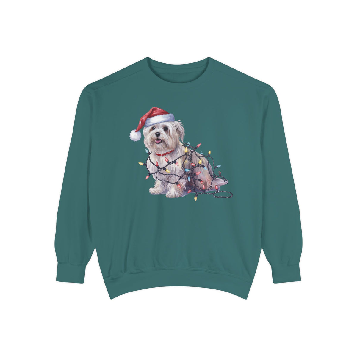 Christmas Maltese Sweatshirt, Christmas Lights Dog