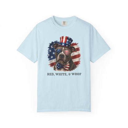 Patriotic Pitbull Red White & Woof Shirt
