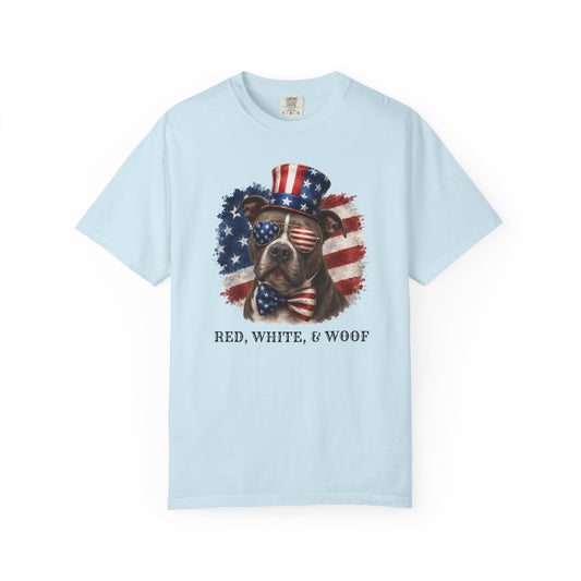 Patriotic Pitbull Red White & Woof Shirt