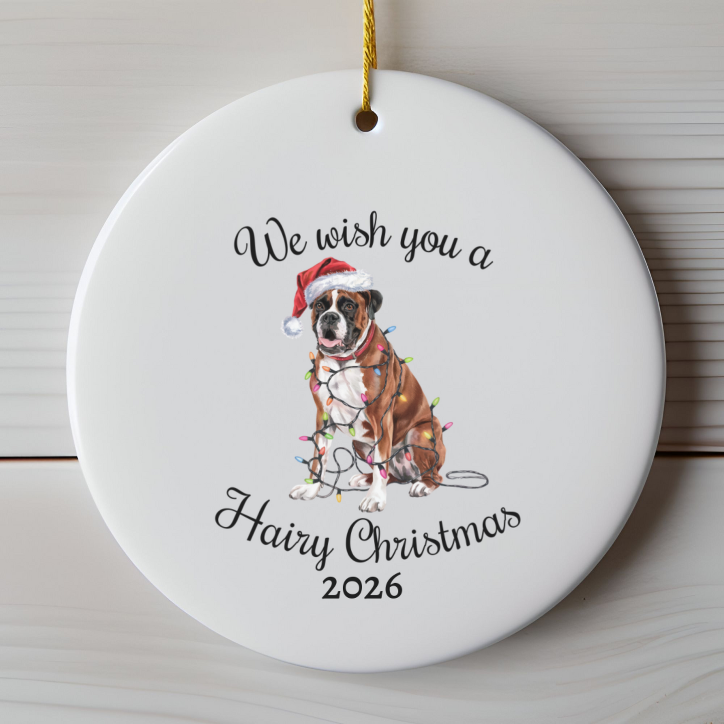 Christmas Boxer Ornament, Boxer Mom, Christmas Lights Dog Keepsake, Christmas Dog, Gift For Dog Lover, Boxer