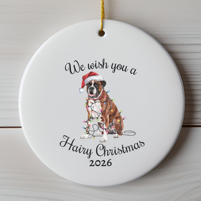 Christmas Boxer Ornament, Boxer Mom, Christmas Lights Dog Keepsake, Christmas Dog, Gift For Dog Lover, Boxer