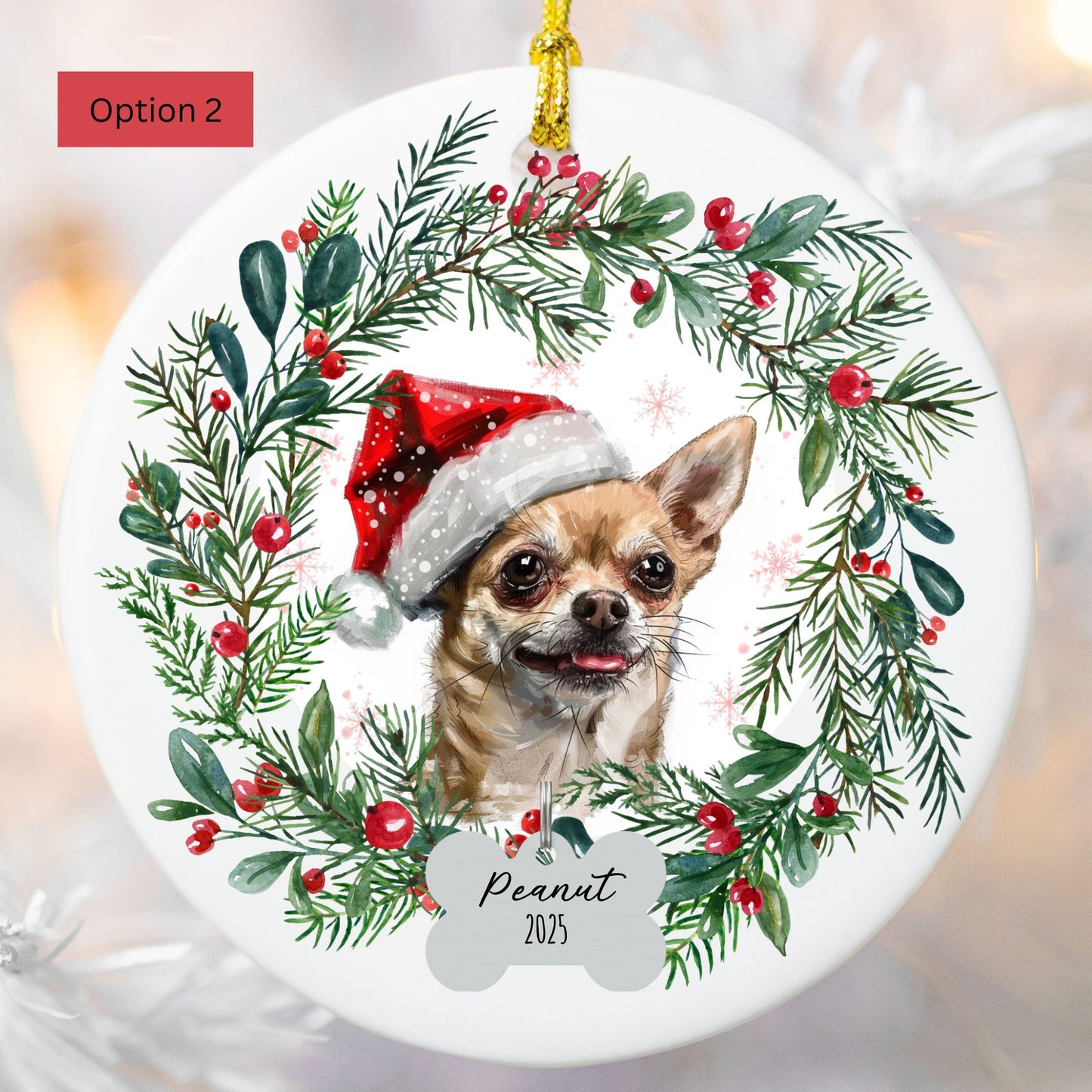 Personalized Chihuahua Christmas Ornament