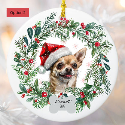 Personalized Chihuahua Christmas Ornament