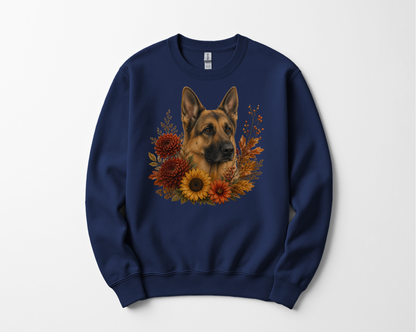 German Shepherd Autumn Floral Sweatshirt