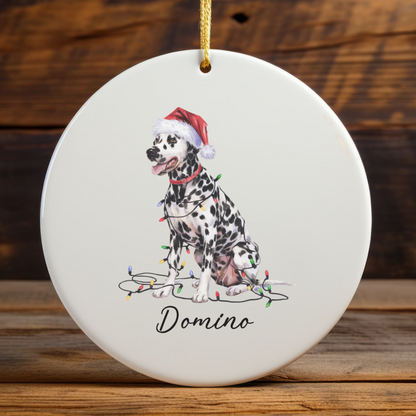 Dalmatian Christmas Ornament, Personalized Dog Ornament