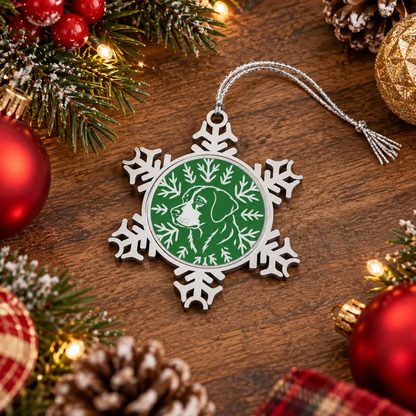 Labrador Retriever Ornament, Pewter Snowflake Christmas Ornament, Lab Lover Gift