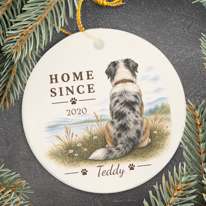 Personalized Australian Shepherd Ornament, Double Sided Aussie Gotcha Day Gift, Custom Dog Keepsake