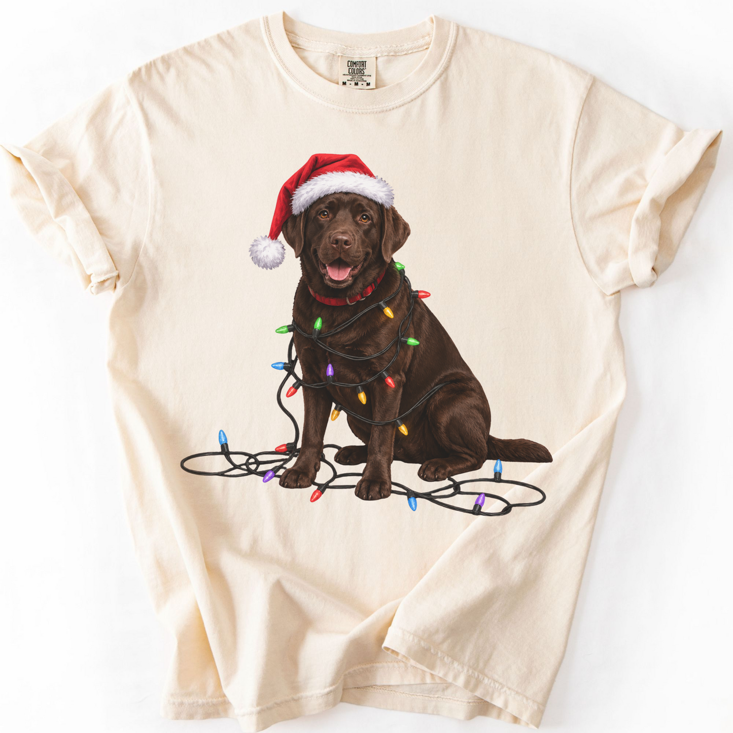 Chocolate Labrador Christmas Lights Shirt
