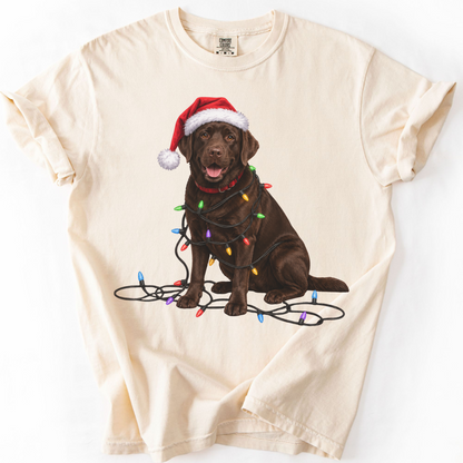 Chocolate Labrador Christmas Lights Shirt