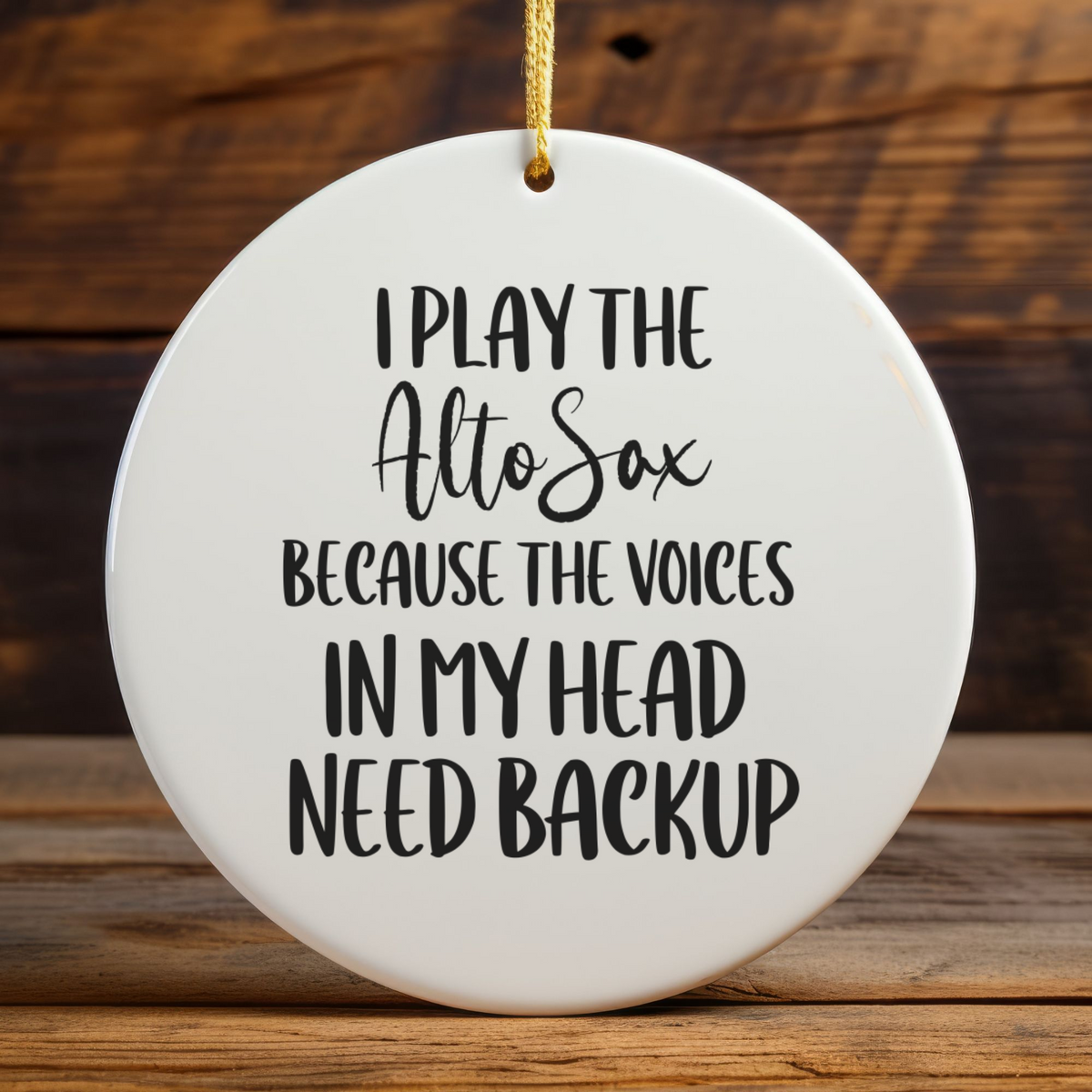 Alto Sax Ornament, Ceramic Musician Gift