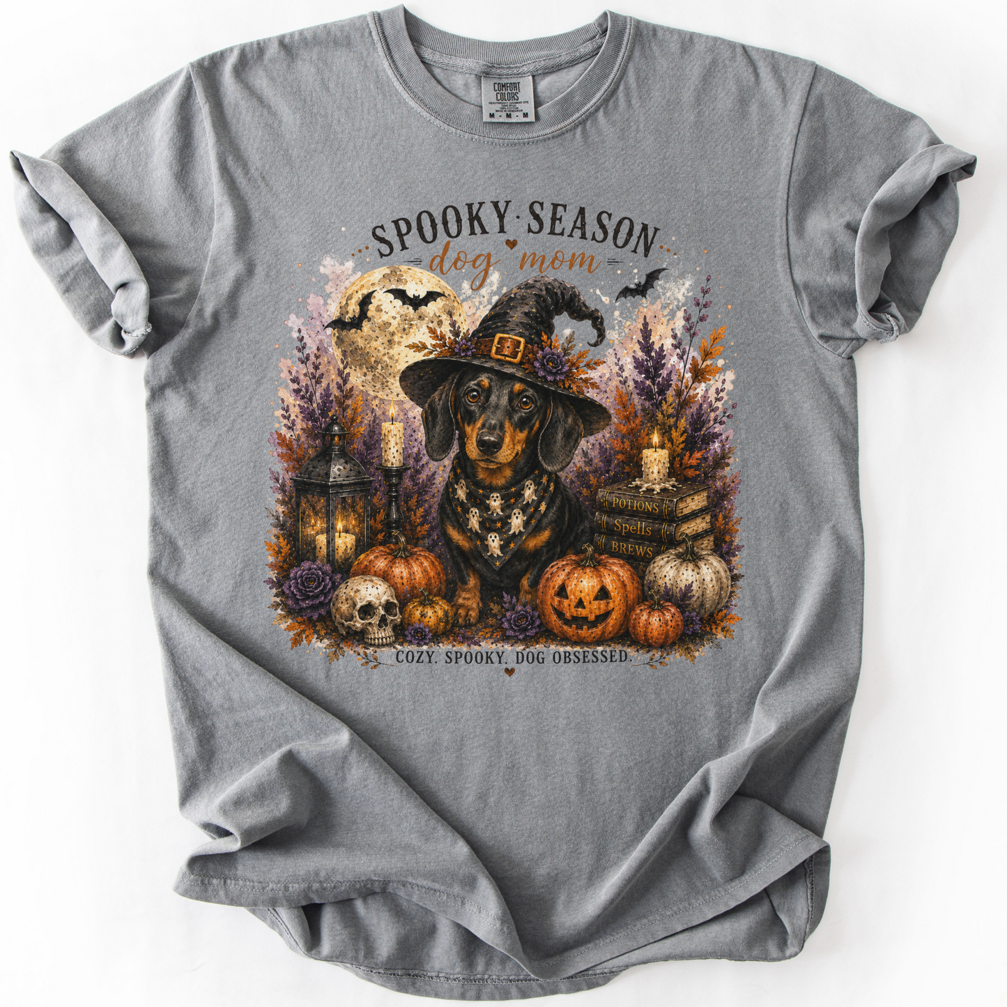 Black & Tan Dachshund Spooky Season Dog Mom Halloween Shirt