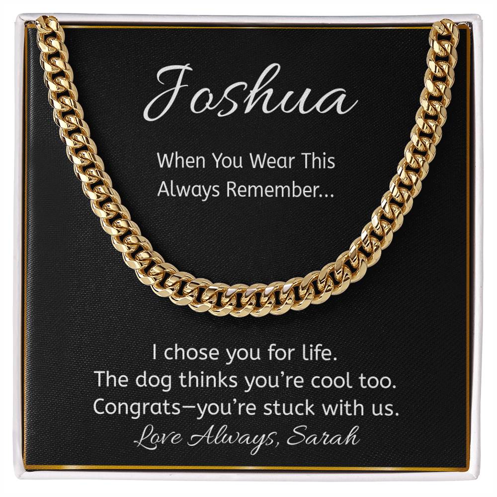 Funny Dog Lover Necklace, “I Chose You for Life” Message Card