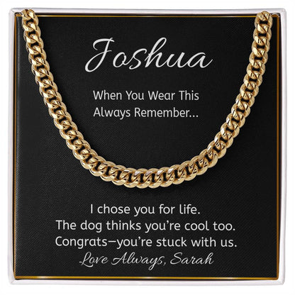 Funny Dog Lover Necklace, “I Chose You for Life” Message Card