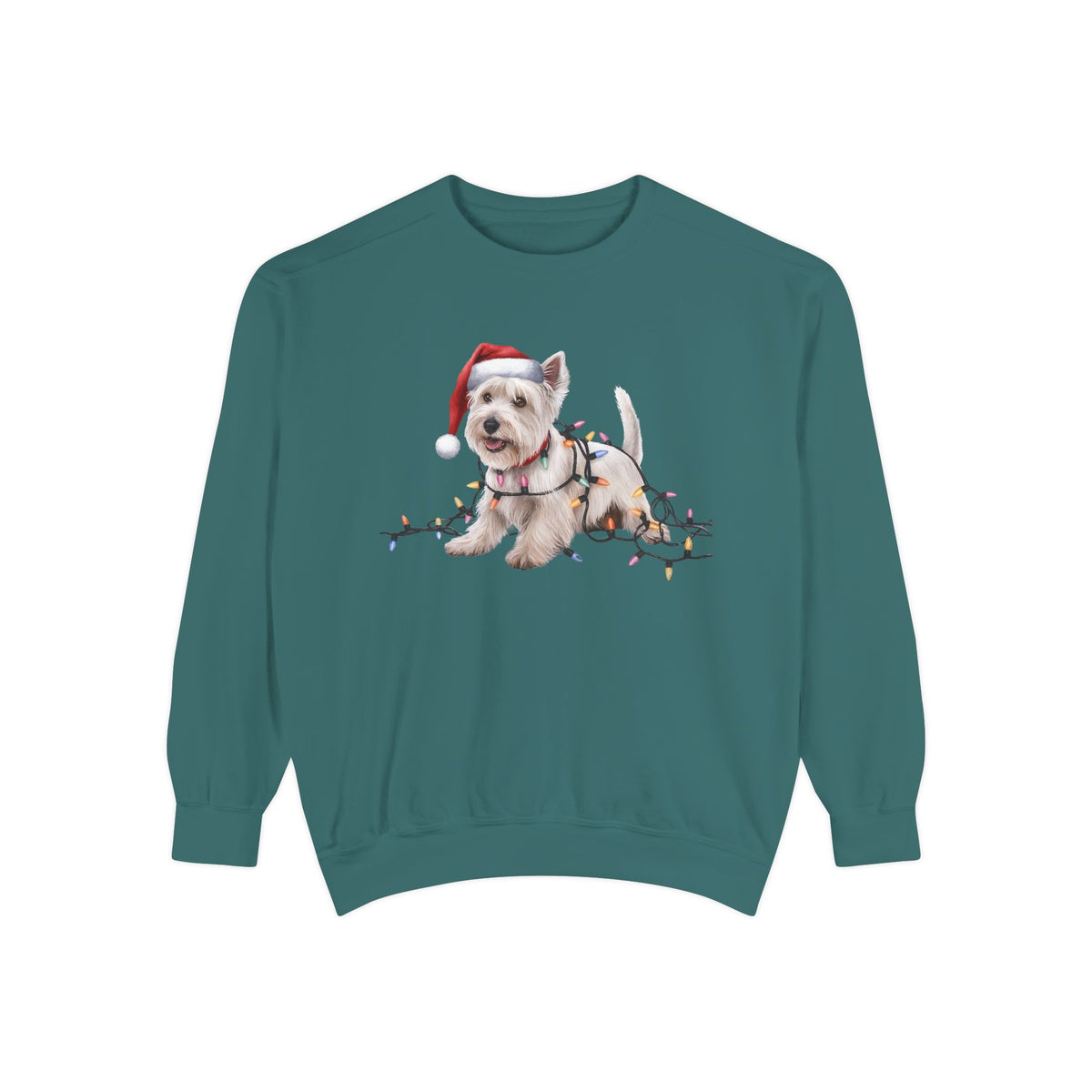 Christmas West Highland Terrier Sweatshirt, Christmas Lights Dog