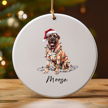 Mastiff Christmas Ornament, Personalized Dog Keepsake