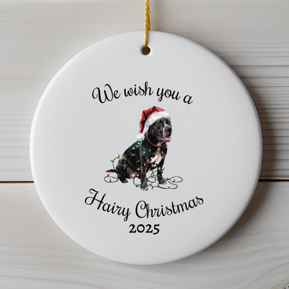 Christmas Cane Corso Ornament, Christmas Lights Dog Keepsake
