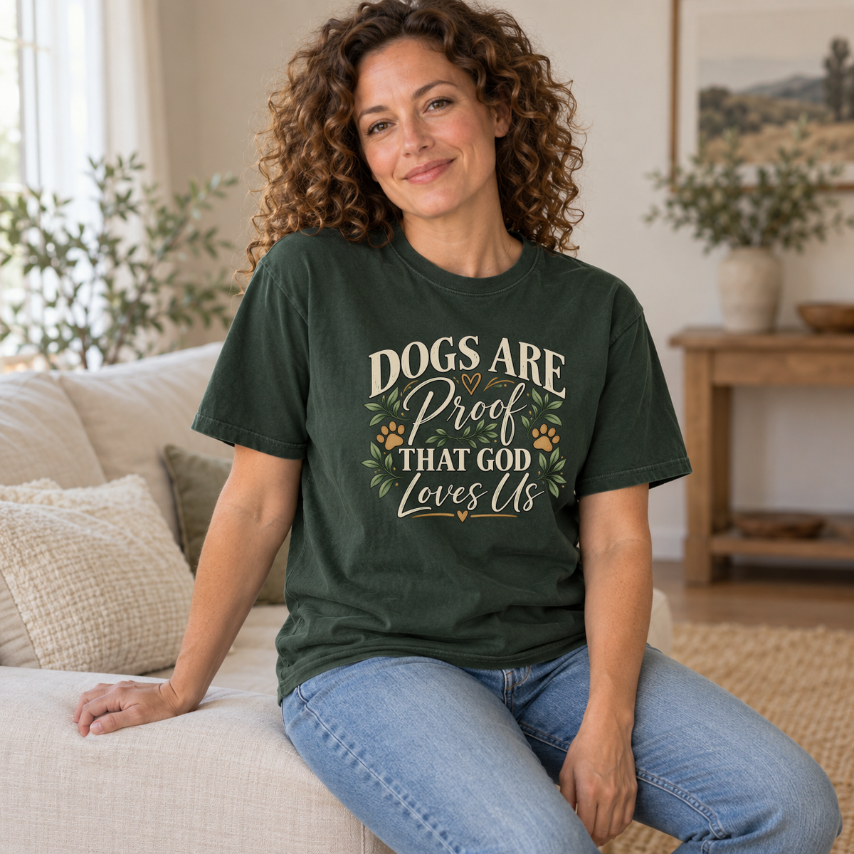 Christian Dog Lover Shirt, Dogs Are Proof God Loves Us, Comfort Colors Tee