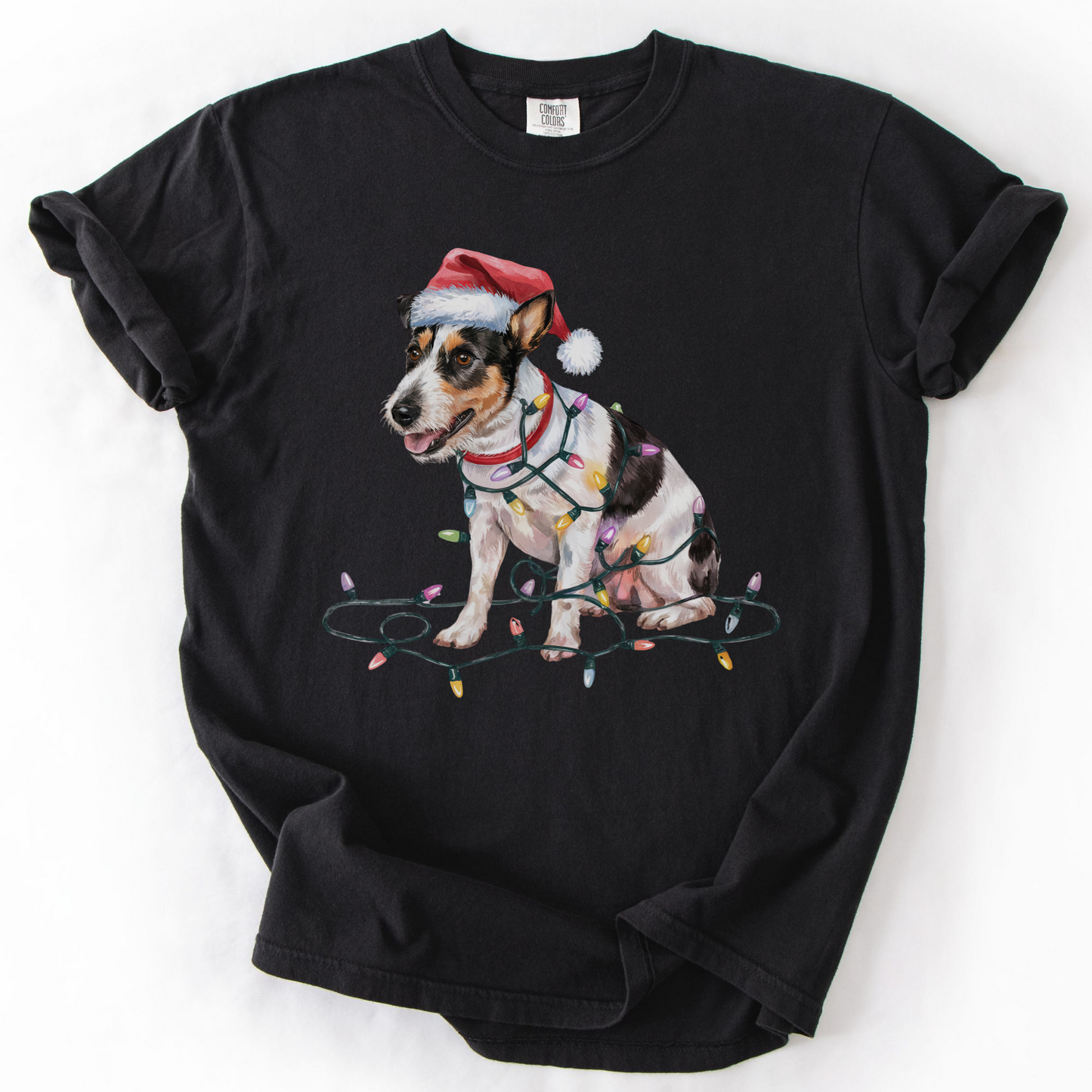Christmas Rat Terrier Shirt, Christmas Lights Dog Tee, Christmas Dog Tee, Rat Terrier Mom Tshirt, Gift for Dog Lover, Rat Terrier