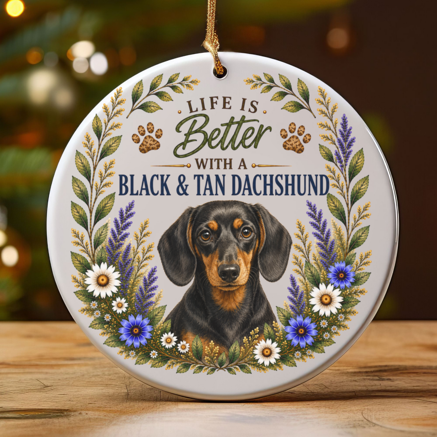 Black and Tan Dachshund Ornament, Doxie Lover Gift, Dachshund Mom Gift, Dog Keepsake