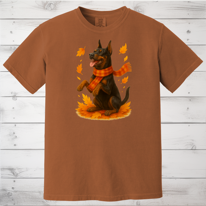Doberman Autumn Sweater, Dog Lover Fall Apparel, Cozy Pet Sweatshirt Gift, Autumn Dog Fashion