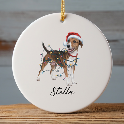 Smooth Fox Terrier Ornament, Personalized Christmas Decor