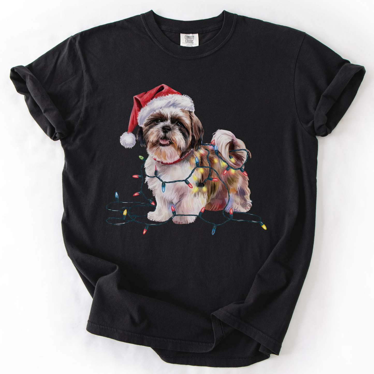 Christmas Shih Tzu Shirt, Christmas Lights Dog Tee, Christmas Dog Tee, Shih Tzu Mom Tshirt, Gift For Dog Lover, Shih Tzu