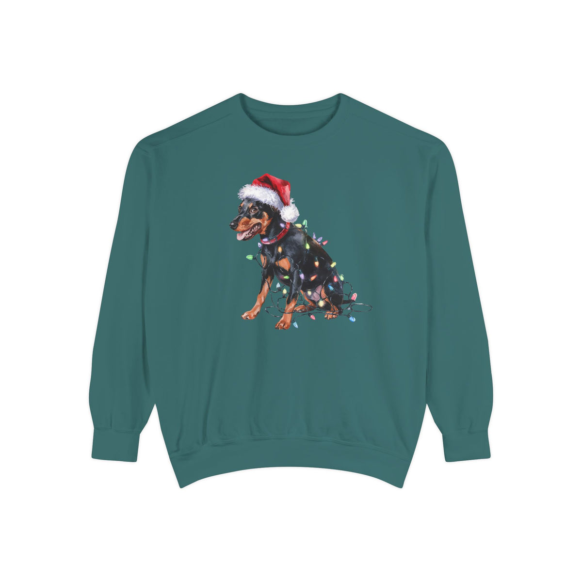 Christmas Mini Pinscher Sweatshirt, Christmas Lights Dog