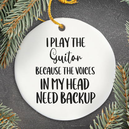 Guitar Ornament, Ceramic Music Lover Gift