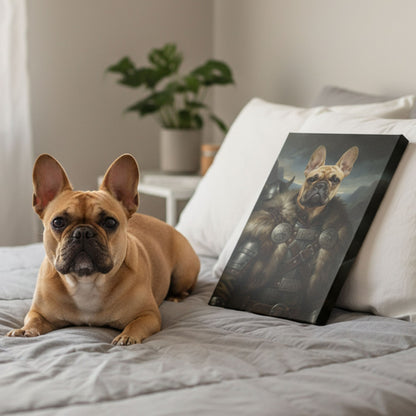 Personalized Viking Dog Portrait on Canvas, Custom Pet Art